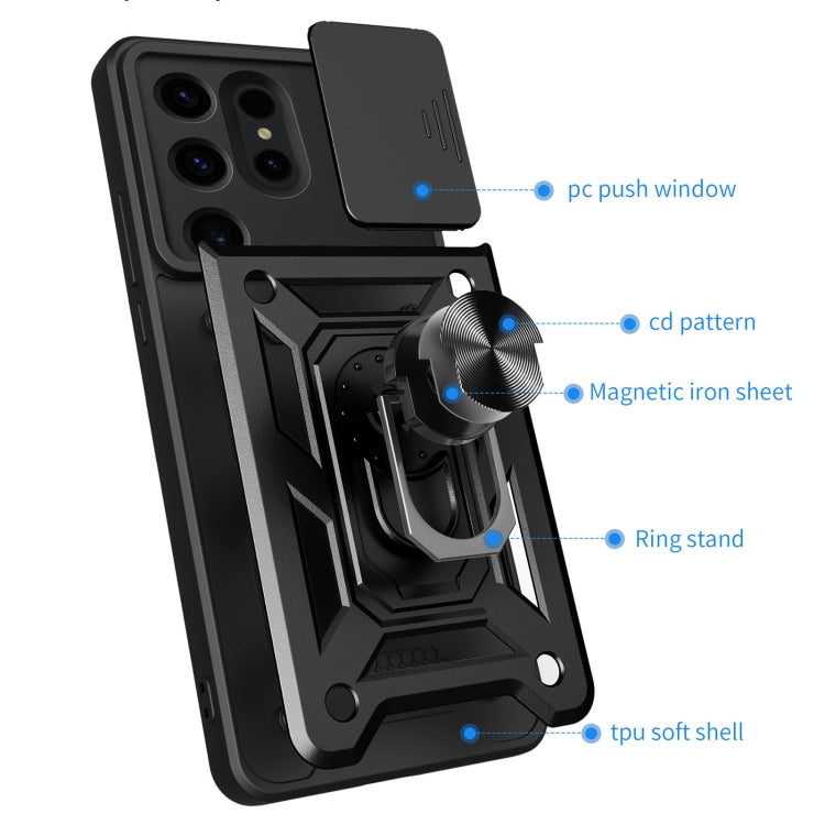 For Samsung Galaxy S24 Ultra 5G Sliding Camera Cover Design TPU+PC Phone Case(Silver) - Galaxy S24 Ultra 5G Cases by PMC TechLife | Online Shopping South Africa | PMC TechLife
