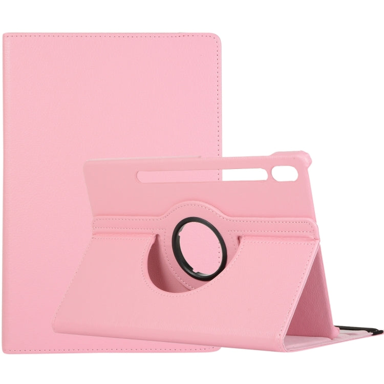 For Samsung Galaxy Tab S9+ / Tab S10+ Litchi Texture 360 Degrees Rotation Holder Leather Tablet Case(Pink) - Galaxy Tab S9+ Cases by PMC Jewellery | Online Shopping South Africa | PMC Jewellery | Buy Now Pay Later Mobicred
