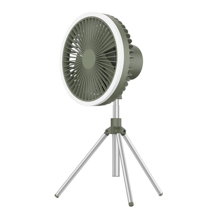 DQ216 10000mAh Outdoor Portable Liftable Swivel Head Camping Fan Tent Hanging Vertical Colorful Light with Remote Control(Avocado Green) - Electric Fans by PMC TechLife | Online Shopping South Africa | PMC TechLife | Buy Now Pay Later Mobicred