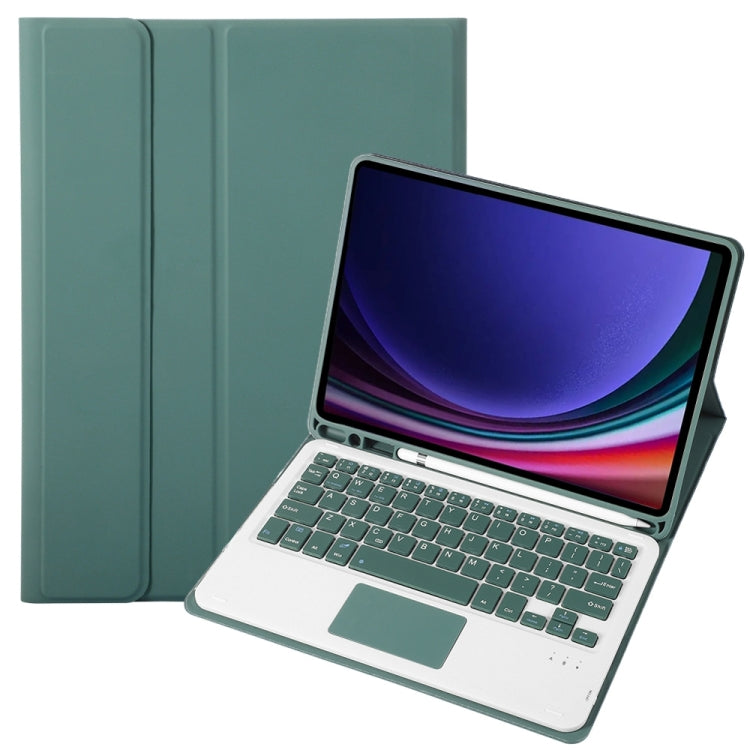 For Samsung Galaxy Tab S9 A710B-A Candy Color TPU Touch Bluetooth Keyboard Leather Tablet Case with Pen Holder(Dark Green) - Samsung Keyboard by PMC TechLife | Online Shopping South Africa | PMC TechLife