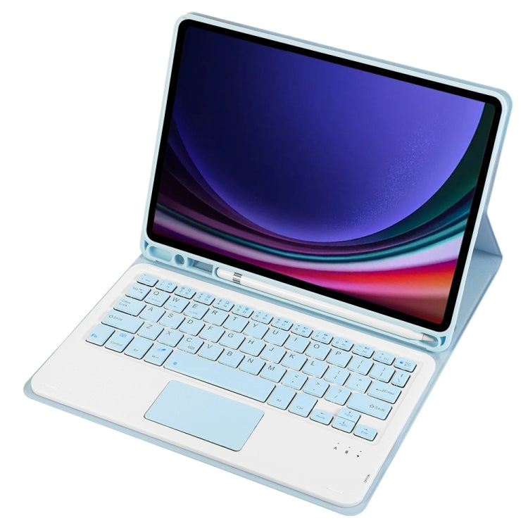 For Samsung Galaxy Tab S9 A710B-A Candy Color TPU Touch Bluetooth Keyboard Leather Tablet Case with Pen Holder(Ice Blue) - Samsung Keyboard by PMC TechLife | Online Shopping South Africa | PMC TechLife