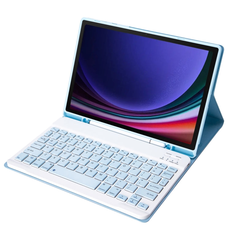 For Samsung Galaxy Tab S9 A710B Candy Color TPU Bluetooth Keyboard Leather Tablet Case with Pen Holder(Ice Blue) - Samsung Keyboard by PMC TechLife | Online Shopping South Africa | PMC TechLife
