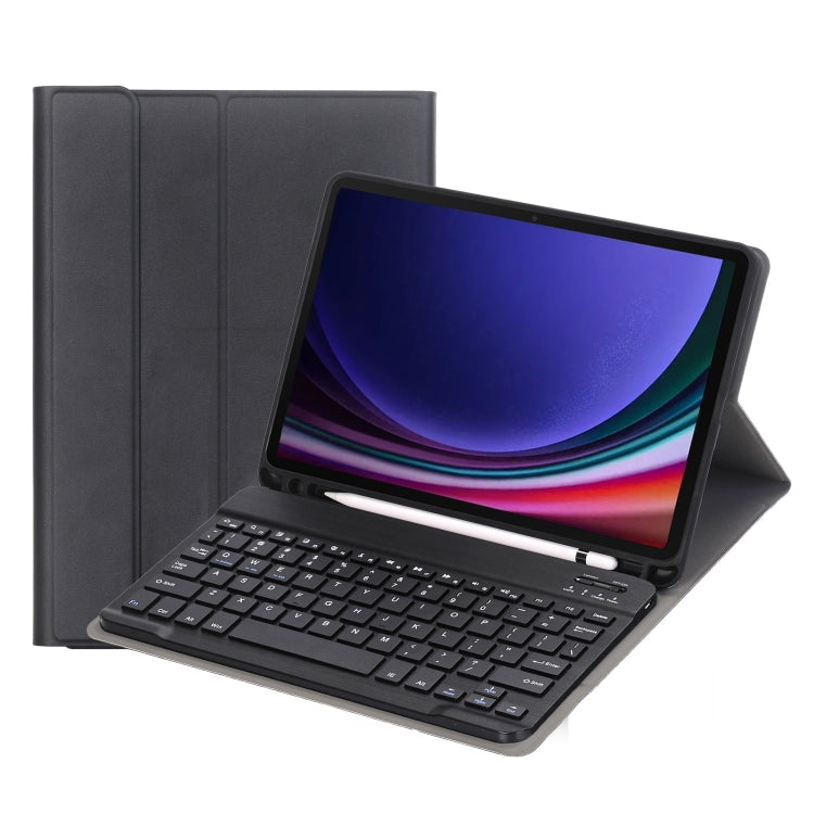 For Samsung Galaxy Tab S9 FE A710B Candy Color TPU Bluetooth Keyboard Leather Tablet Case with Pen Holder(Black) - Samsung Keyboard by PMC TechLife | Online Shopping South Africa | PMC TechLife