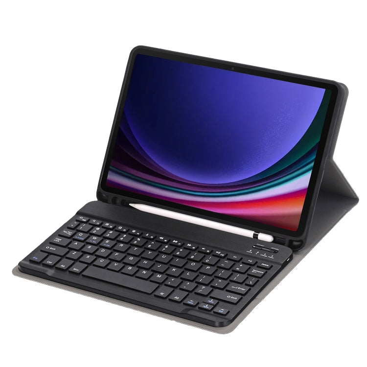 For Samsung Galaxy Tab S9 FE A710B Candy Color TPU Bluetooth Keyboard Leather Tablet Case with Pen Holder(Black) - Samsung Keyboard by PMC TechLife | Online Shopping South Africa | PMC TechLife