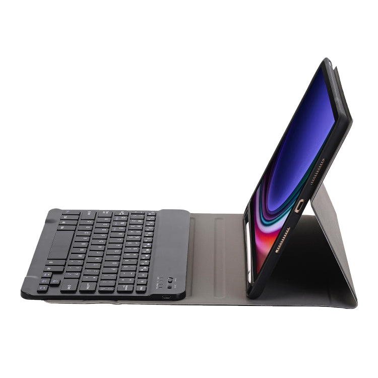 For Samsung Galaxy Tab S9 FE A710B Candy Color TPU Bluetooth Keyboard Leather Tablet Case with Pen Holder(Black) - Samsung Keyboard by PMC TechLife | Online Shopping South Africa | PMC TechLife