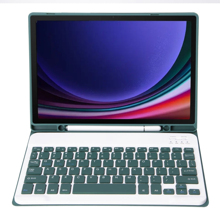 For Samsung Galaxy Tab S9 FE / S10 FE A710B Candy Color TPU Bluetooth Keyboard Leather Tablet Case with Pen Holder(Dark Green) - Samsung Keyboard by PMC TechLife | Online Shopping South Africa | PMC TechLife | Buy Now Pay Later Mobicred
