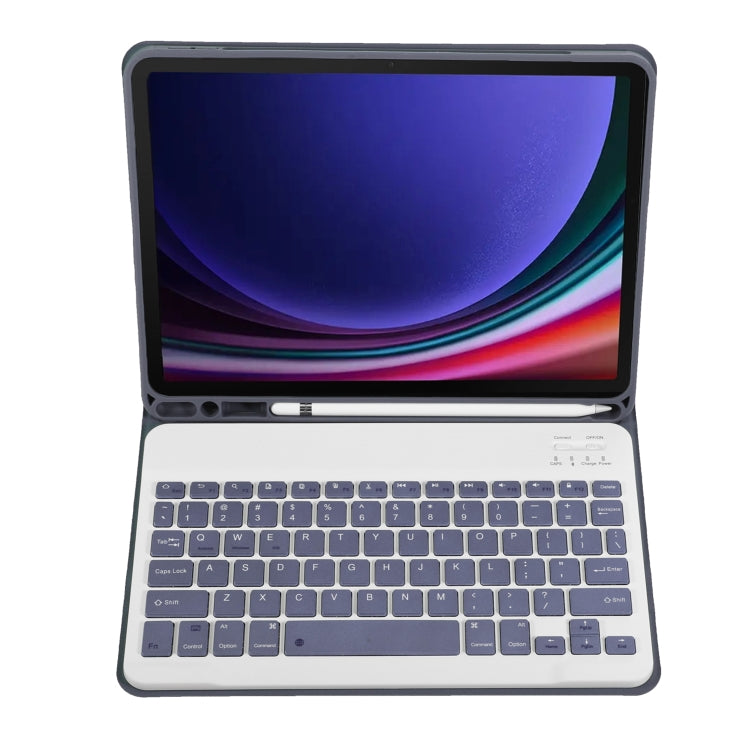 For Samsung Galaxy Tab S9 FE A710B Candy Color TPU Bluetooth Keyboard Leather Tablet Case with Pen Holder(Purple) - Samsung Keyboard by PMC TechLife | Online Shopping South Africa | PMC TechLife