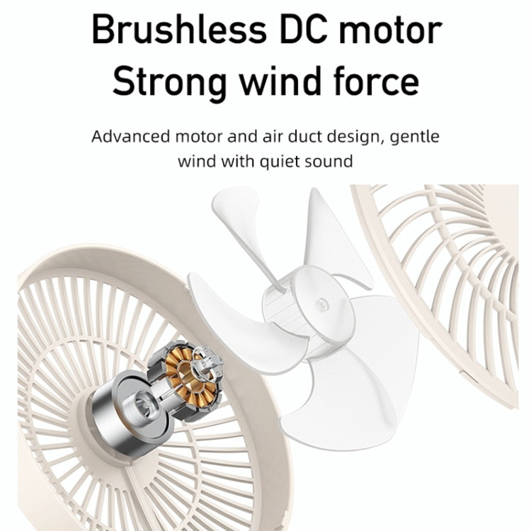 WSK302 4000mAh Swivel Head Wall Mounted Fan with Night Light(White) - Electric Fans by PMC TechLife | Online Shopping South Africa | PMC TechLife | Buy Now Pay Later Mobicred