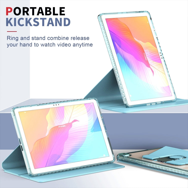 For Huawei MatePad T10 / T10S Clear 360 Rotation Stand Smart Leather Tablet Case(Baby Blue) - Huawei by PMC TechLife | Online Shopping South Africa | PMC TechLife | Buy Now Pay Later Mobicred