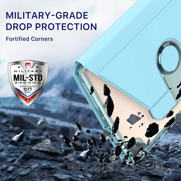 For Huawei MatePad T10 / T10S Clear 360 Rotation Stand Smart Leather Tablet Case(White) - Huawei by PMC TechLife | Online Shopping South Africa | PMC TechLife | Buy Now Pay Later Mobicred