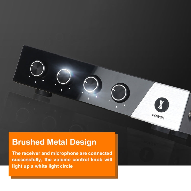 XTUGA S400 Professional 4-Channel UHF Wireless Microphone System with 4 Handheld Microphone(EU Plug) - Microphone by XTUGA | Online Shopping South Africa | PMC TechLife | Buy Now Pay Later Mobicred