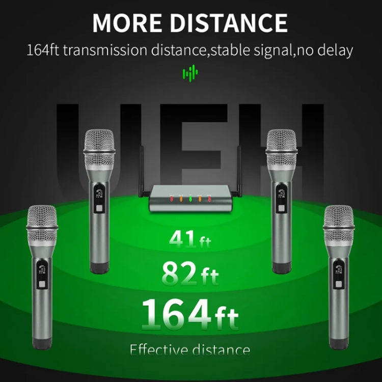 XTUGA U-F4600 Professional 4-Channel UHF Wireless Microphone System with 4 Handheld Microphone(US Plug) - Microphone by XTUGA | Online Shopping South Africa | PMC TechLife | Buy Now Pay Later Mobicred