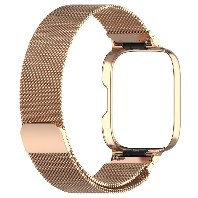 For Redmi Watch 3 Lite / Watch 3 Active 2 in 1 Milan Metal Watch Band with Watch Frame(Rose Gold) - free shipping - PMC TechLife - Order now!