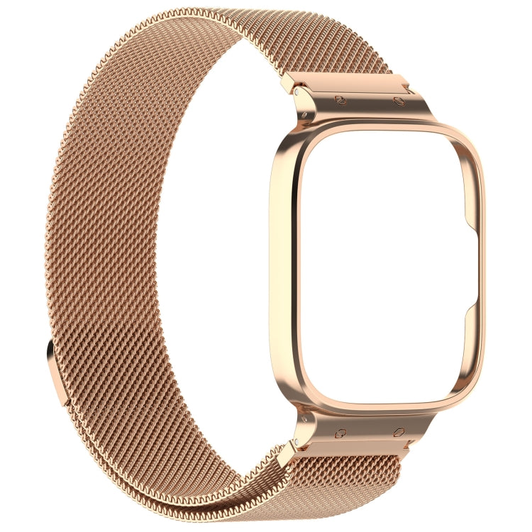 For Redmi Watch 3 Lite / Watch 3 Active 2 in 1 Milan Metal Watch Band with Watch Frame(Rose Gold) - free shipping - PMC TechLife - Order now!