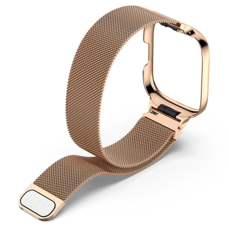 For Redmi Watch 3 Lite / Watch 3 Active 2 in 1 Milan Metal Watch Band with Watch Frame(Rose Gold) - free shipping - PMC TechLife - Order now!