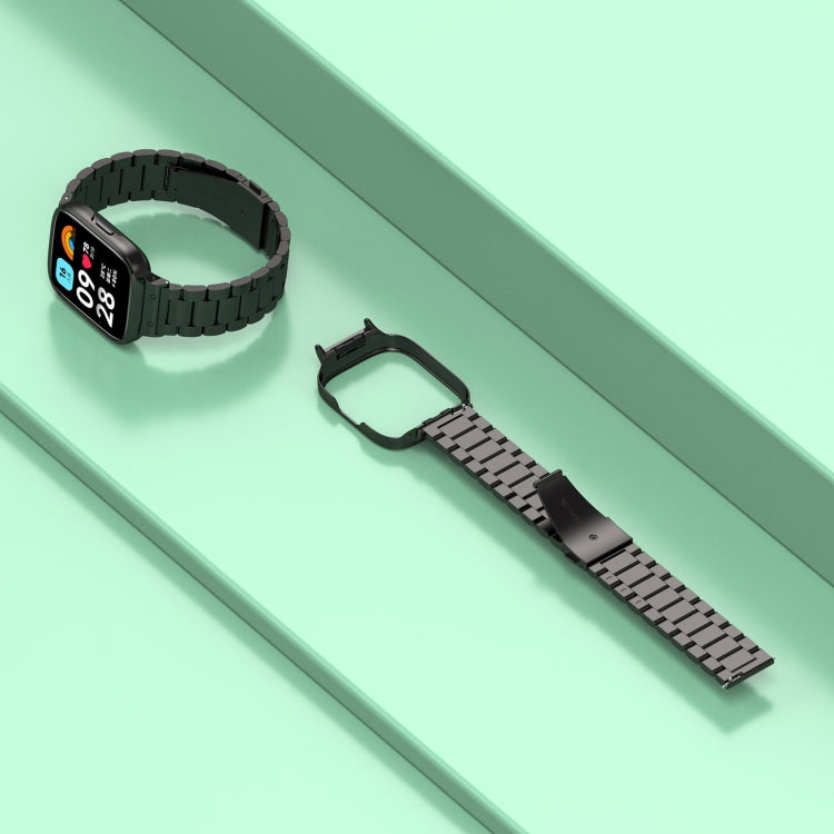 For Redmi Watch 3 Lite / Watch 3 Active 2 in 1 Three-bead Metal Watch Band with Watch Frame(Gold) - free shipping - PMC TechLife - Order now!