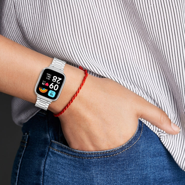 For Redmi Watch 3 Lite / Watch 3 Active 2 in 1 Three-bead Metal Watch Band with Watch Frame(Gold) - free shipping - PMC TechLife - Order now!
