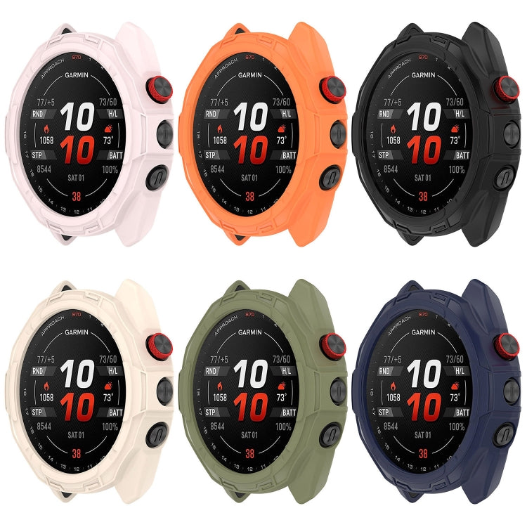 For Garmin Approach S70 47mm Armor Hollow Watch Protective Case(Light Pink) - Watch Cases by PMC TechLife | Online Shopping South Africa | PMC TechLife