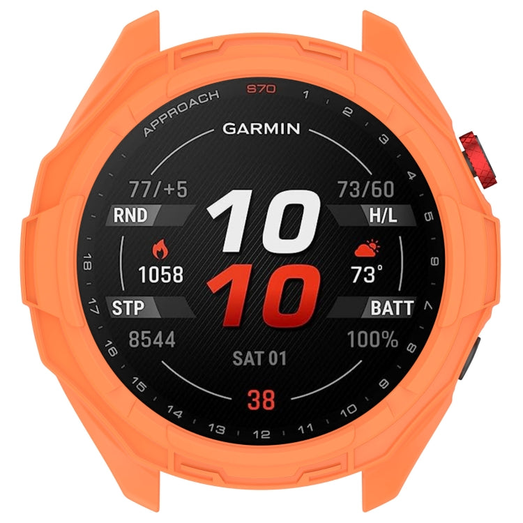 For Garmin Approach S70 42mm Armor Hollow Watch Protective Case(Orange) - Watch Cases by PMC TechLife | Online Shopping South Africa | PMC TechLife