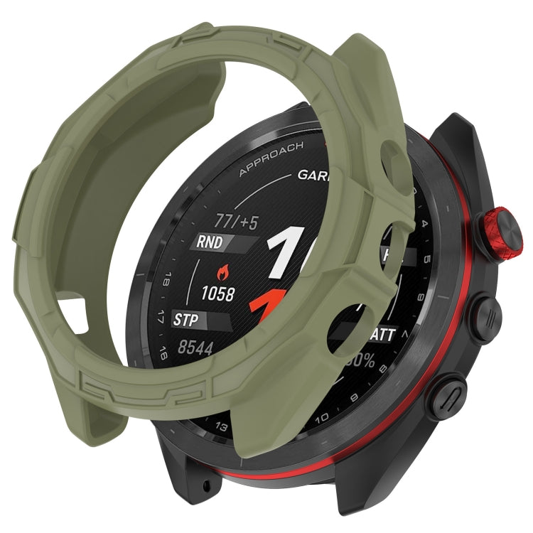 For Garmin Approach S70 42mm Armor Hollow Watch Protective Case(Green) - Watch Cases by PMC TechLife | Online Shopping South Africa | PMC TechLife
