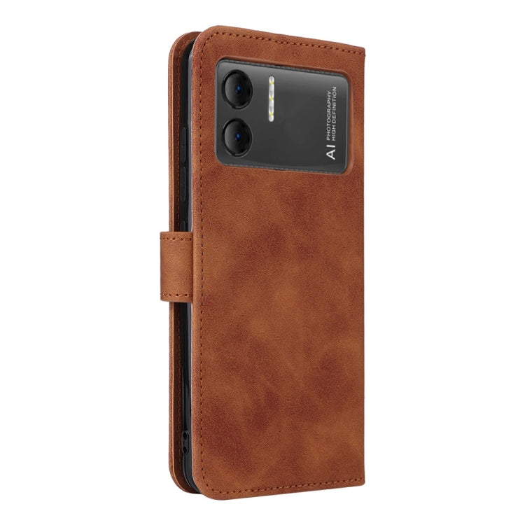 For Doogee X98 / X98 Pro Skin Feel Magnetic Flip Leather Phone Case(Brown) - More Brand by PMC TechLife | Online Shopping South Africa | PMC TechLife | Buy Now Pay Later Mobicred