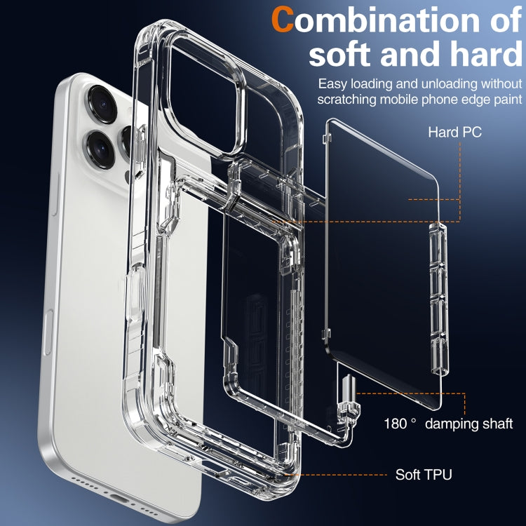 For iPhone 16 Pro Crystal Clear Flip Card Slot Phone Case(Transparent) - iPhone 16 Pro Cases by PMC TechLife | Online Shopping South Africa | PMC TechLife | Buy Now Pay Later Mobicred