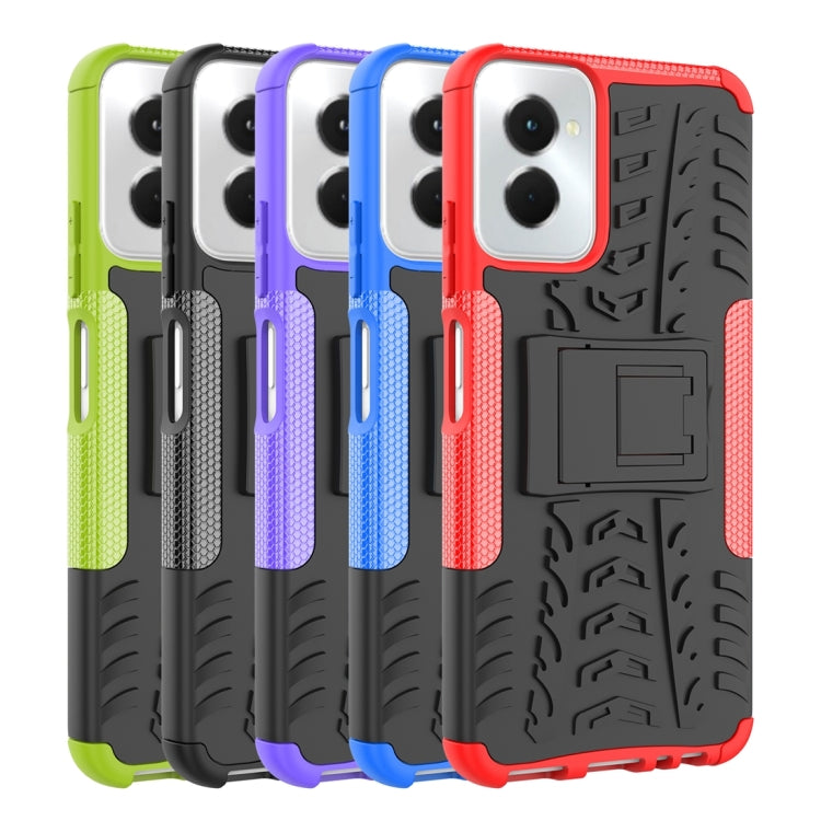 For Motorola Moto G Power 5G 2024 Tire Texture TPU + PC Phone Case with Holder(Red) - Motorola Cases by PMC Jewellery | Online Shopping South Africa | PMC Jewellery | Buy Now Pay Later Mobicred