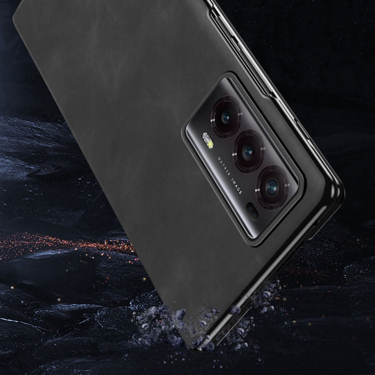 For Honor Magic V2 Celebrity Series Napa Texture Shockproof Phone Leather Case(Black) - Honor Cases by PMC TechLife | Online Shopping South Africa | PMC TechLife | Buy Now Pay Later Mobicred