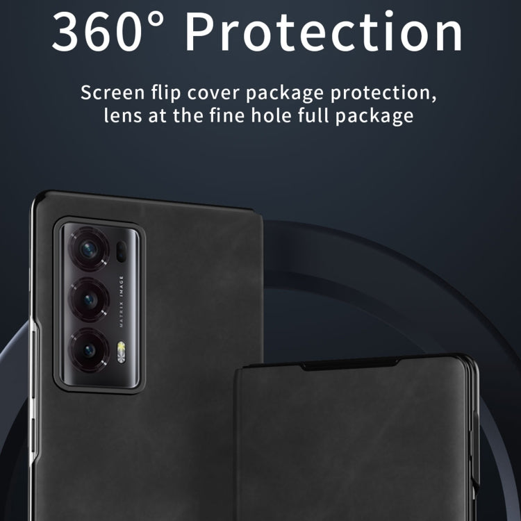 For Honor Magic V2 Celebrity Series Napa Texture Shockproof Phone Leather Case(Black) - Honor Cases by PMC TechLife | Online Shopping South Africa | PMC TechLife | Buy Now Pay Later Mobicred