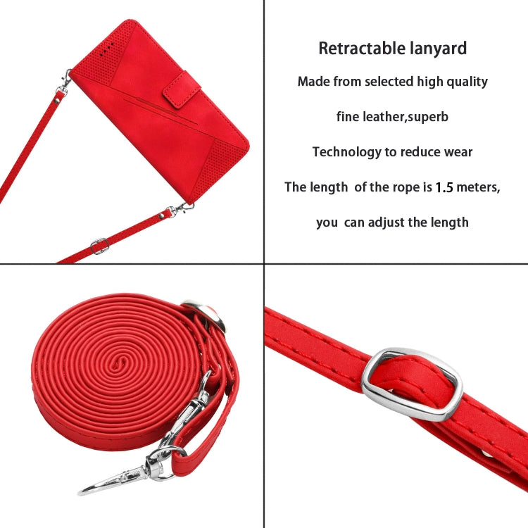 For Motorola Moto G Stylus 5G 2024 Dream Triangle Leather Phone Case with Lanyard(Red) - Motorola Cases by PMC Jewellery | Online Shopping South Africa | PMC Jewellery | Buy Now Pay Later Mobicred
