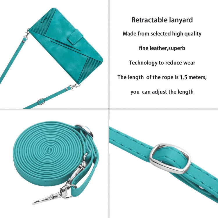 For Motorola Moto G Stylus 5G 2024 Dream Triangle Leather Phone Case with Lanyard(Green) - Motorola Cases by PMC Jewellery | Online Shopping South Africa | PMC Jewellery | Buy Now Pay Later Mobicred