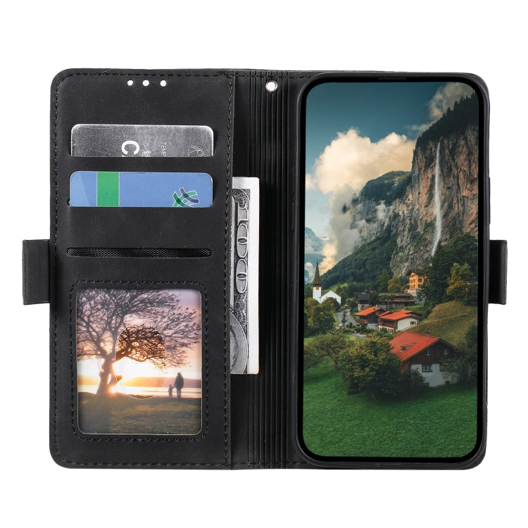 For iPhone 16 Retro Splicing Horizontal Flip Leather Phone Case(Black) - iPhone 16 Cases by PMC TechLife | Online Shopping South Africa | PMC TechLife | Buy Now Pay Later Mobicred