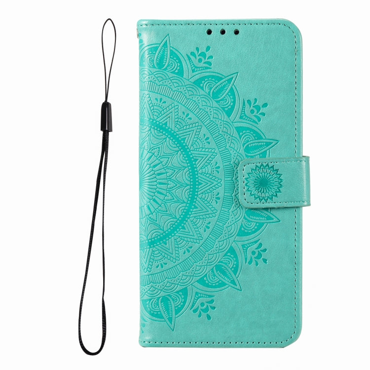 For iPhone 16 Pro Totem Flower Embossed Leather Phone Case(Green) - iPhone 16 Pro Cases by PMC TechLife | Online Shopping South Africa | PMC TechLife | Buy Now Pay Later Mobicred