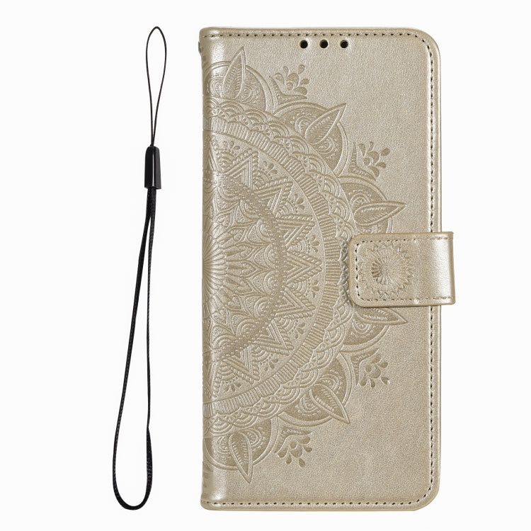 For iPhone 16 Pro Totem Flower Embossed Leather Phone Case(Gold) - iPhone 16 Pro Cases by PMC TechLife | Online Shopping South Africa | PMC TechLife | Buy Now Pay Later Mobicred