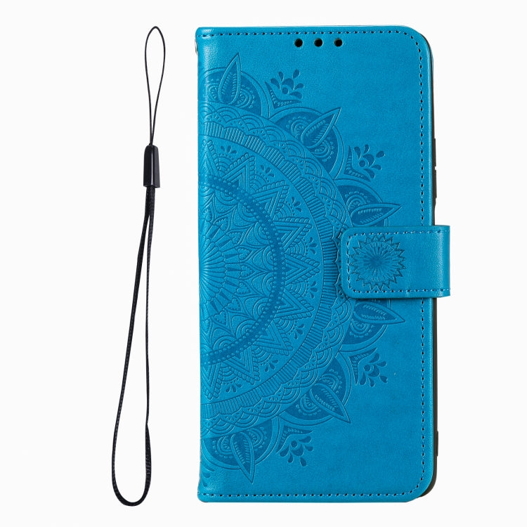 For iPhone 16 Pro Totem Flower Embossed Leather Phone Case(Blue) - iPhone 16 Pro Cases by PMC TechLife | Online Shopping South Africa | PMC TechLife | Buy Now Pay Later Mobicred