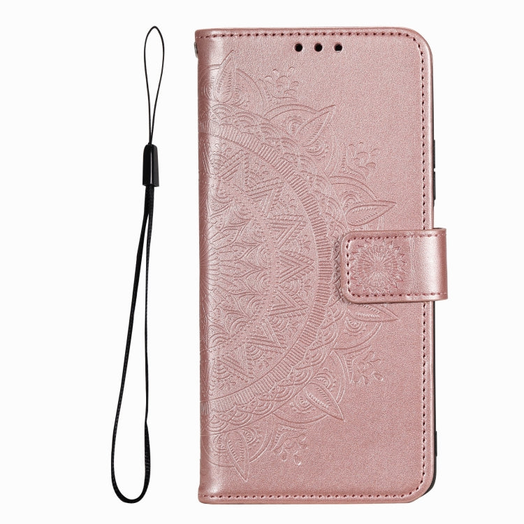 For iPhone 16 Pro Totem Flower Embossed Leather Phone Case(Rose Gold) - iPhone 16 Pro Cases by PMC TechLife | Online Shopping South Africa | PMC TechLife | Buy Now Pay Later Mobicred