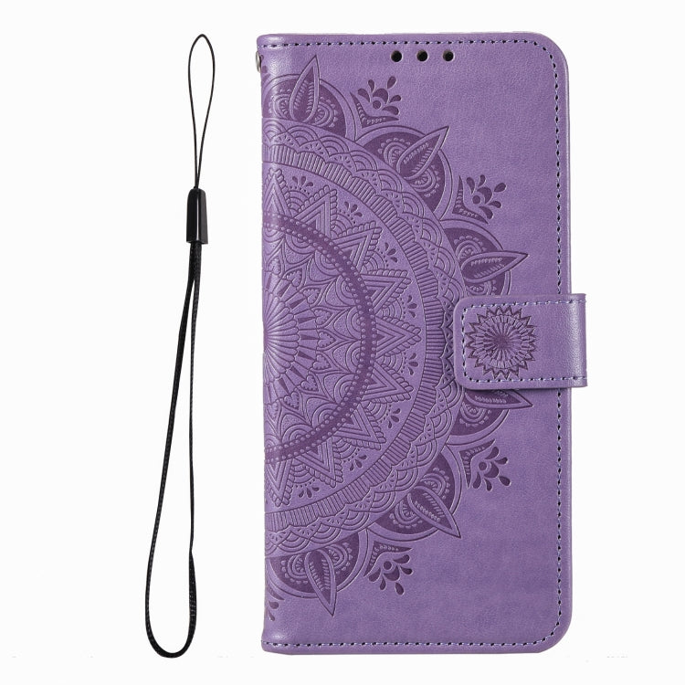For iPhone 16 Pro Totem Flower Embossed Leather Phone Case(Purple) - iPhone 16 Pro Cases by PMC TechLife | Online Shopping South Africa | PMC TechLife | Buy Now Pay Later Mobicred