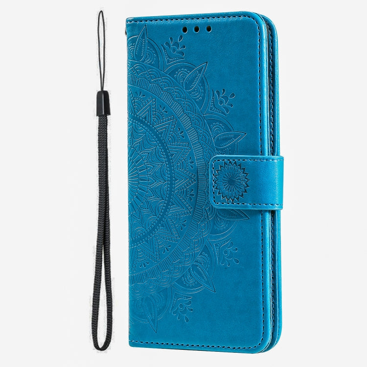 For iPhone 16 Plus Totem Flower Embossed Leather Phone Case(Blue) - iPhone 16 Plus Cases by PMC TechLife | Online Shopping South Africa | PMC TechLife | Buy Now Pay Later Mobicred