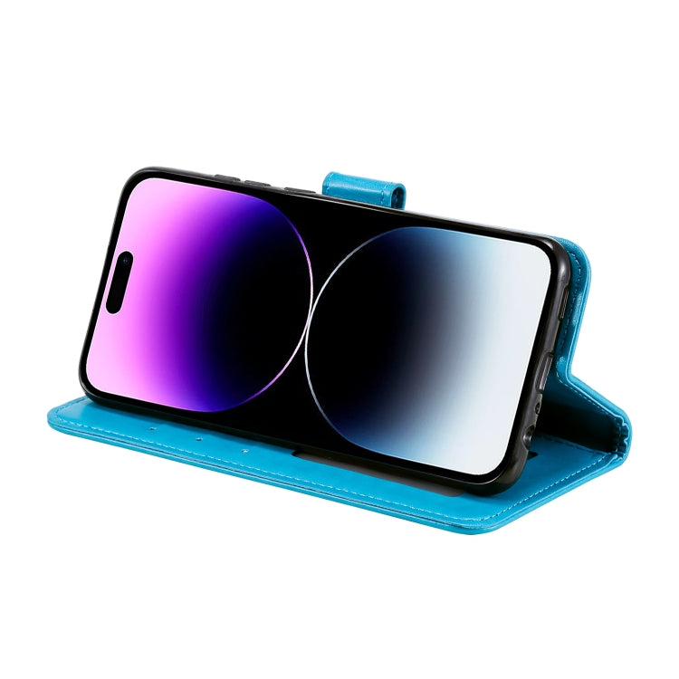 For iPhone 16 Plus Totem Flower Embossed Leather Phone Case(Blue) - iPhone 16 Plus Cases by PMC TechLife | Online Shopping South Africa | PMC TechLife | Buy Now Pay Later Mobicred