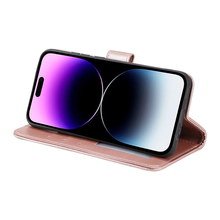 For iPhone 16 Totem Flower Embossed Leather Phone Case(Rose Gold) - iPhone 16 Cases by PMC TechLife | Online Shopping South Africa | PMC TechLife | Buy Now Pay Later Mobicred