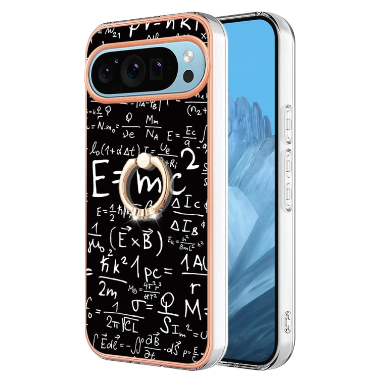 For Google Pixel 9 Pro XL Electroplating Dual-side IMD Phone Case with Ring Holder(Equation) - Google Cases by PMC TechLife | Online Shopping South Africa | PMC TechLife | Buy Now Pay Later Mobicred