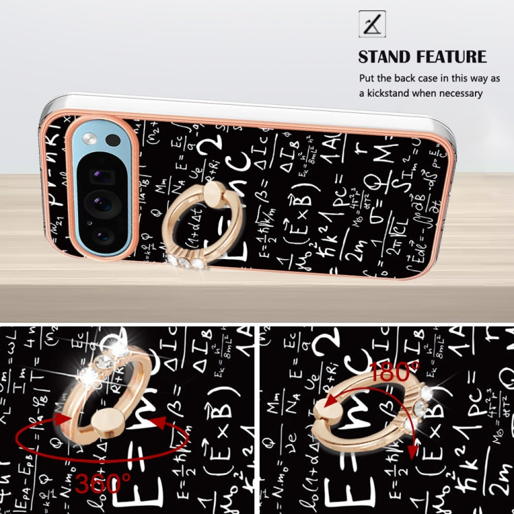 For Google Pixel 9 Pro XL Electroplating Dual-side IMD Phone Case with Ring Holder(Equation) - Google Cases by PMC TechLife | Online Shopping South Africa | PMC TechLife | Buy Now Pay Later Mobicred