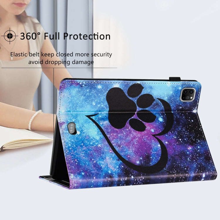 For iPad Pro 11 2024 Sewing Litchi Texture Smart Leather Tablet Case(Footprint) - iPad Pro 11 2024 Cases by PMC TechLife | Online Shopping South Africa | PMC TechLife | Buy Now Pay Later Mobicred