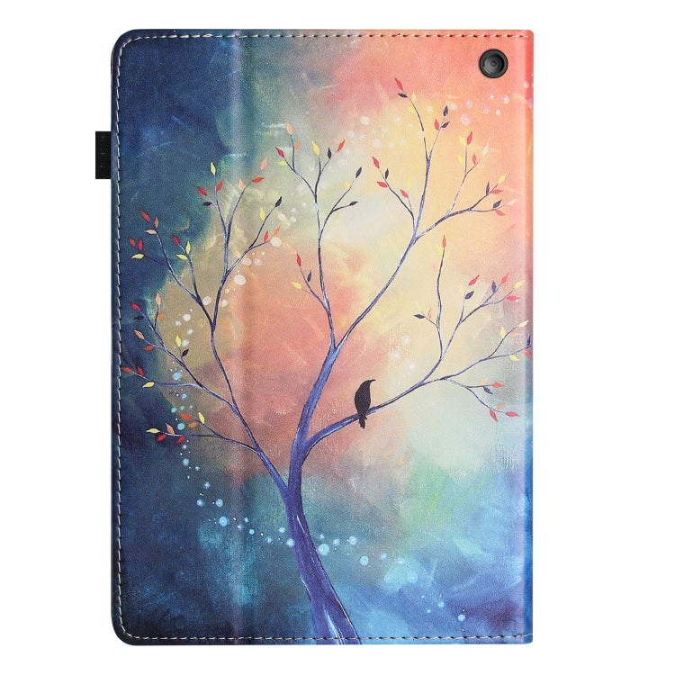 For Amazon Kindle Fire HD 8 2020 2022 Sewing Litchi Texture Smart Leather Tablet Case(Oil Painting Tree) - Amazon by PMC TechLife | Online Shopping South Africa | PMC TechLife | Buy Now Pay Later Mobicred