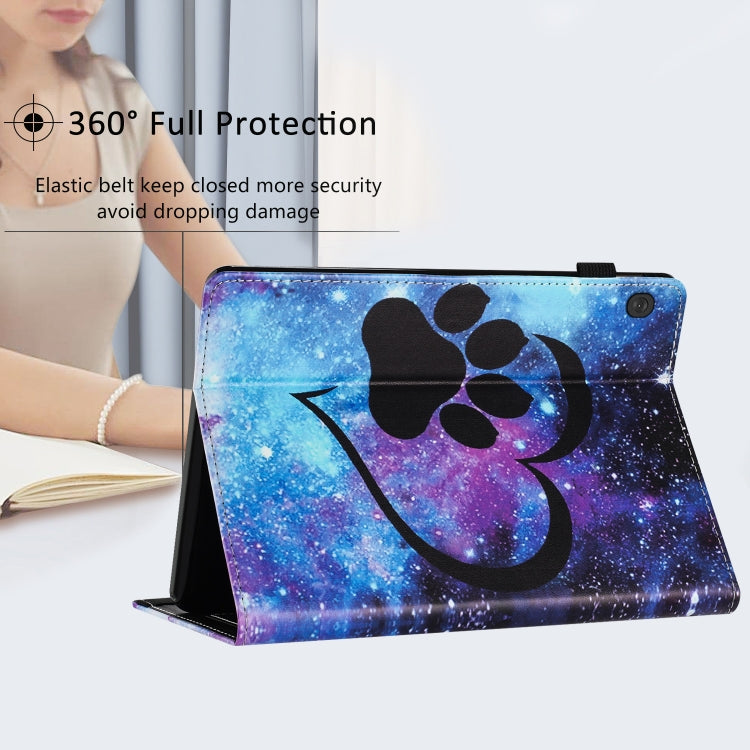 For Lenovo Tab M10 Sewing Litchi Texture Smart Leather Tablet Case(Footprint) - Lenovo by PMC TechLife | Online Shopping South Africa | PMC TechLife | Buy Now Pay Later Mobicred