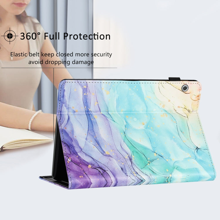 For Huawei MediaPad T5 10 Sewing Litchi Texture Smart Leather Tablet Case(Oil Painting) - Huawei by PMC TechLife | Online Shopping South Africa | PMC TechLife | Buy Now Pay Later Mobicred