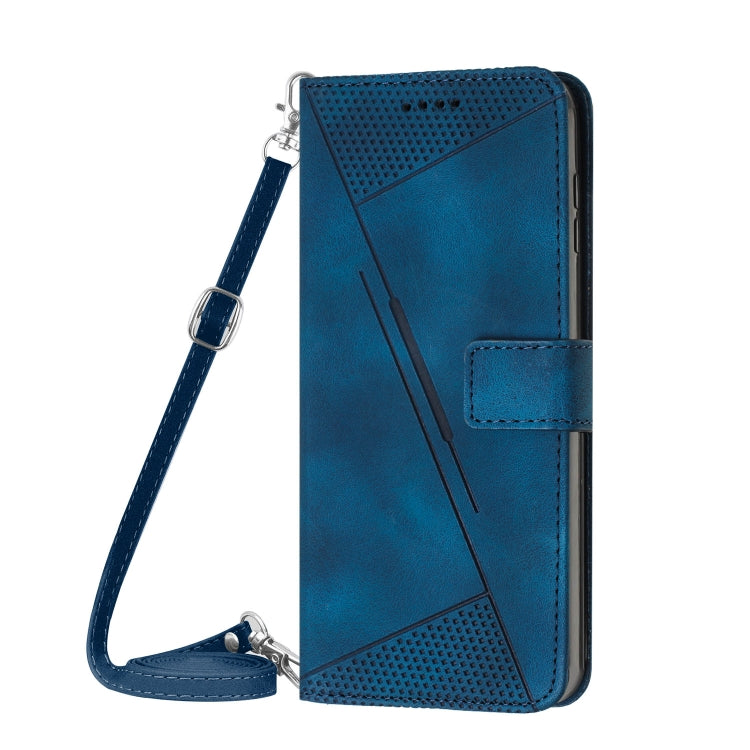 For Honor X8b Dream Triangle Leather Phone Case with Lanyard(Blue) - Honor Cases by PMC TechLife | Online Shopping South Africa | PMC TechLife | Buy Now Pay Later Mobicred