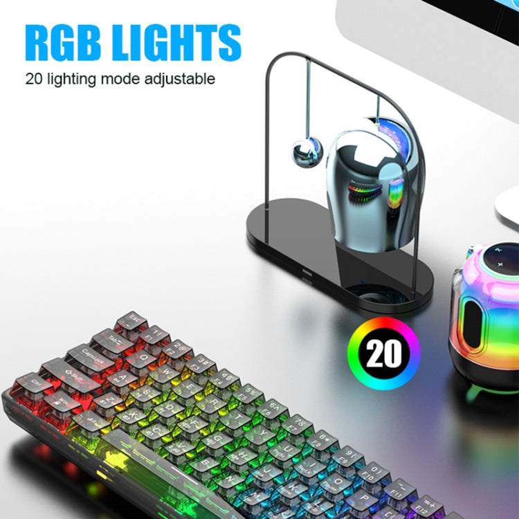 XUNFOX K30 Pro 2.4G + BT + Wired Transparent 61-Keys Mechanical White Axis Keyboard(Black) - Wireless Keyboard by PMC Jewellery | Online Shopping South Africa | PMC Jewellery | Buy Now Pay Later Mobicred