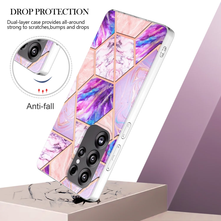 For Samsung Galaxy S25 Ultra 5G Electroplating Splicing Marble TPU Phone Case(Light Purple) - Galaxy S25 Ultra 5G Cases by PMC Jewellery | Online Shopping South Africa | PMC Jewellery | Buy Now Pay Later Mobicred