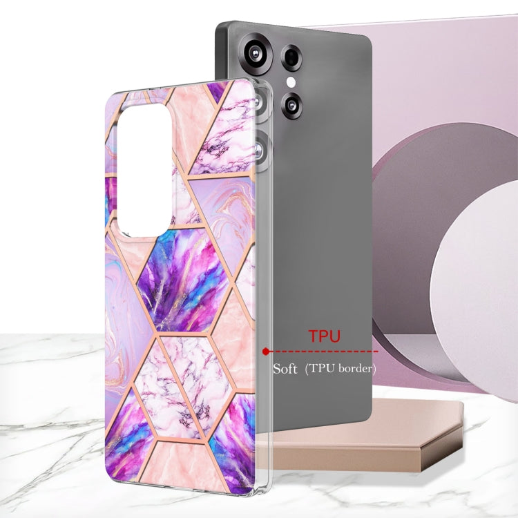 For Samsung Galaxy S25 Ultra 5G Electroplating Splicing Marble TPU Phone Case(Light Purple) - Galaxy S25 Ultra 5G Cases by PMC Jewellery | Online Shopping South Africa | PMC Jewellery | Buy Now Pay Later Mobicred